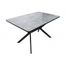 Стол ВВР Миллер Мрамор серый/черный №7, стекло ф/п 120-160/80